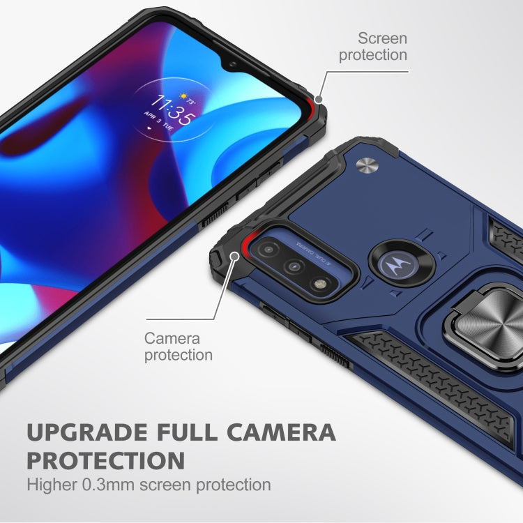 Magnetic Armor Shockproof TPU + PC Phone Case with Metal Ring Holder For Motorola G Pure
