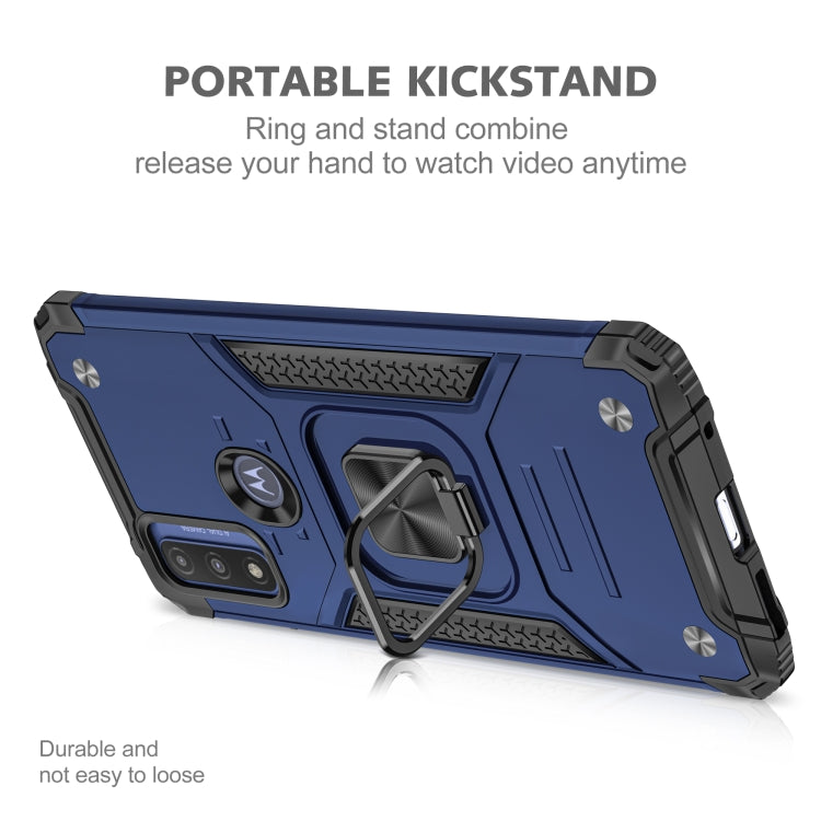 Magnetic Armor Shockproof TPU + PC Phone Case with Metal Ring Holder For Motorola G Pure