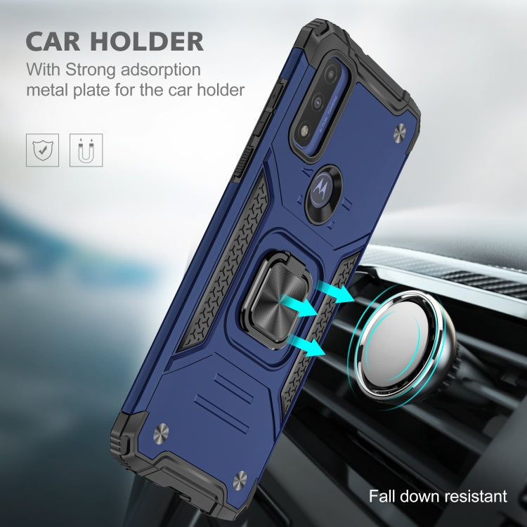 Magnetic Armor Shockproof TPU + PC Phone Case with Metal Ring Holder For Motorola G Pure