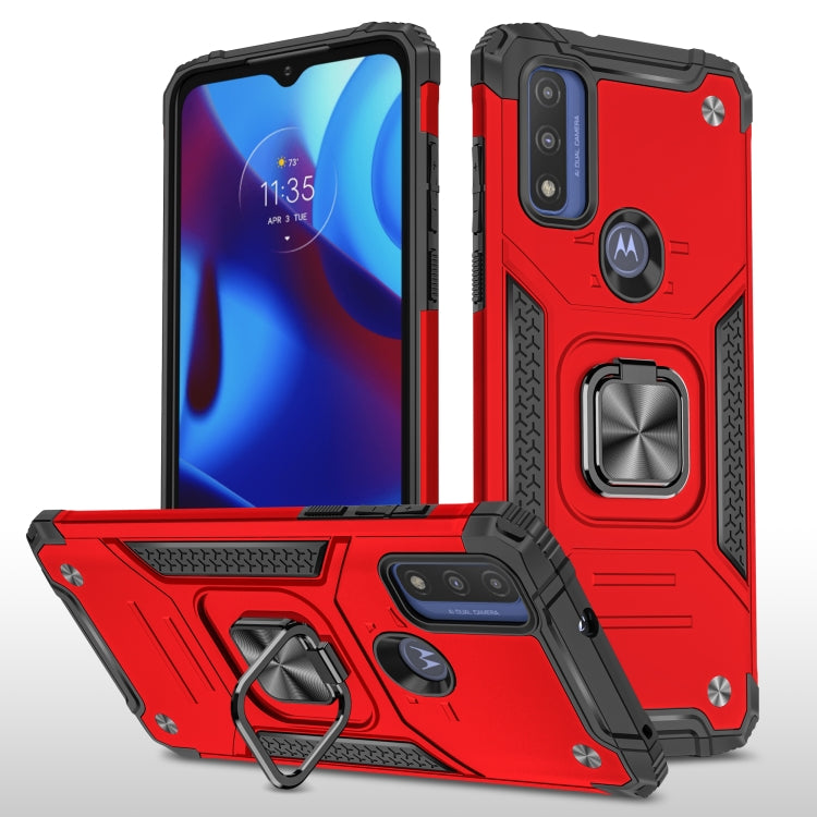 Magnetic Armor Shockproof TPU + PC Phone Case with Metal Ring Holder For Motorola G Pure