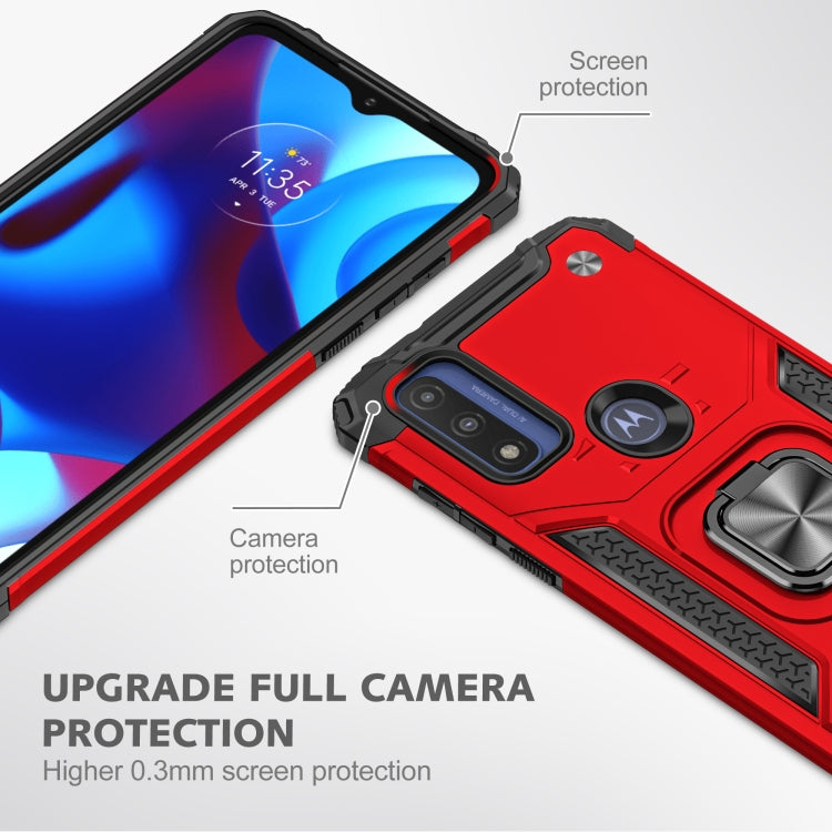 Magnetic Armor Shockproof TPU + PC Phone Case with Metal Ring Holder For Motorola G Pure