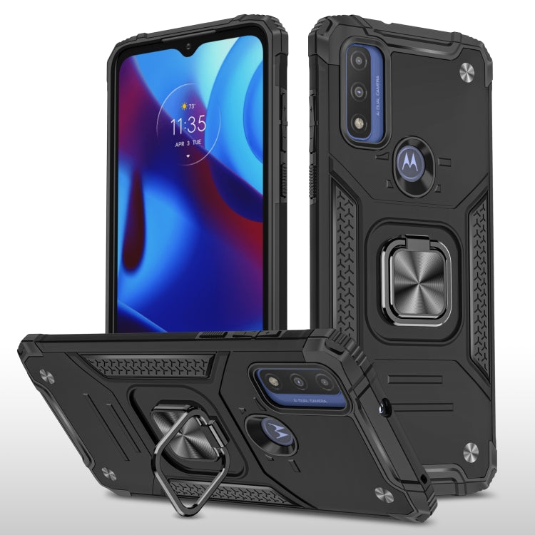 Magnetic Armor Shockproof TPU + PC Phone Case with Metal Ring Holder For Motorola G Pure
