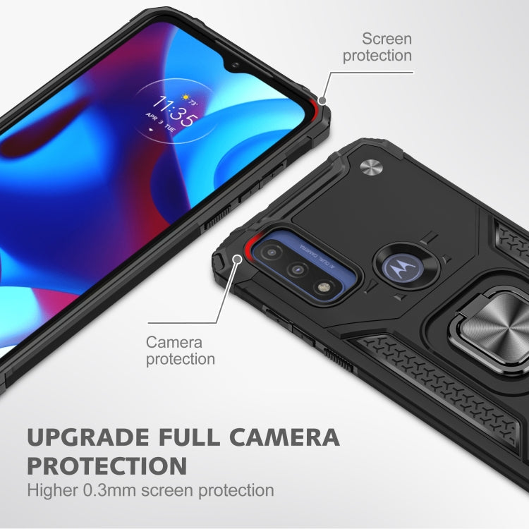 Magnetic Armor Shockproof TPU + PC Phone Case with Metal Ring Holder For Motorola G Pure