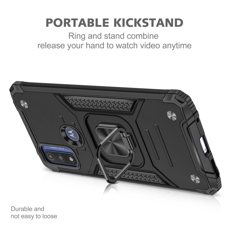 Magnetic Armor Shockproof TPU + PC Phone Case with Metal Ring Holder For Motorola G Pure