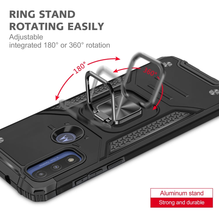 Magnetic Armor Shockproof TPU + PC Phone Case with Metal Ring Holder For Motorola G Pure