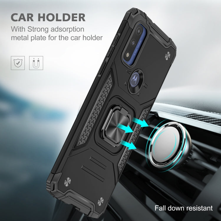 Magnetic Armor Shockproof TPU + PC Phone Case with Metal Ring Holder For Motorola G Pure