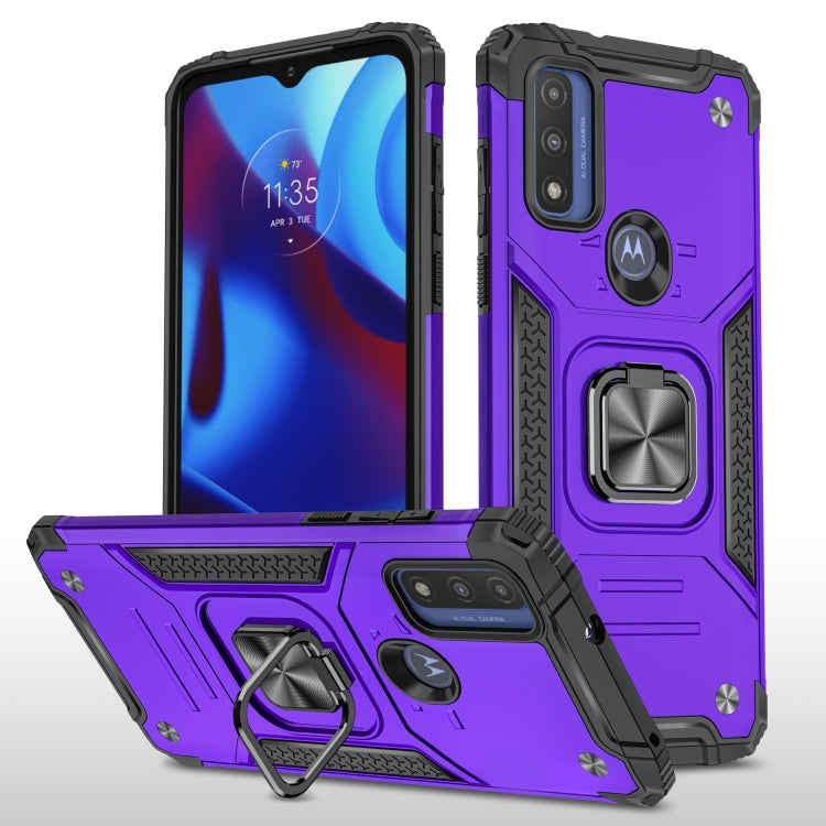 Magnetic Armor Shockproof TPU + PC Phone Case with Metal Ring Holder For Motorola G Pure
