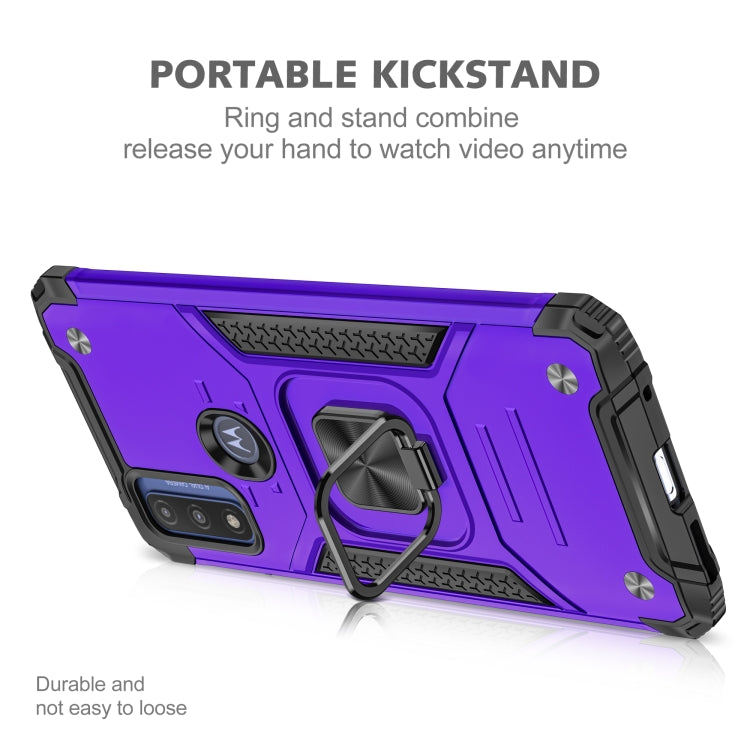 Magnetic Armor Shockproof TPU + PC Phone Case with Metal Ring Holder For Motorola G Pure