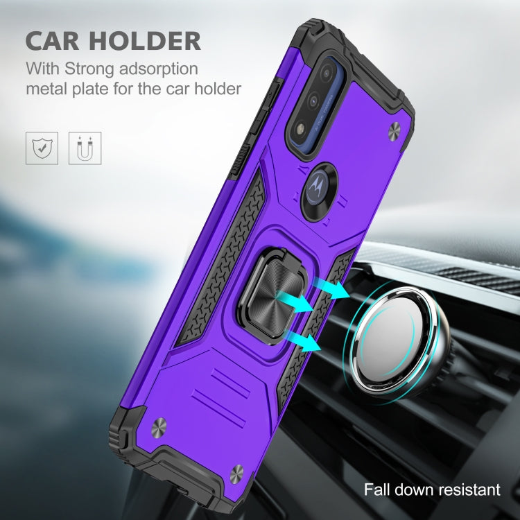 Magnetic Armor Shockproof TPU + PC Phone Case with Metal Ring Holder For Motorola G Pure