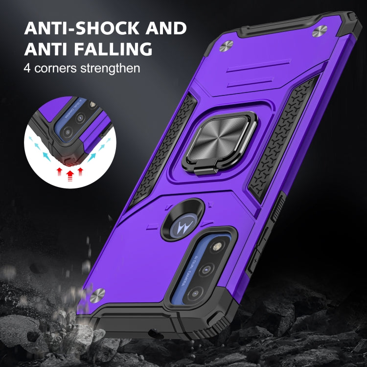 Magnetic Armor Shockproof TPU + PC Phone Case with Metal Ring Holder For Motorola G Pure