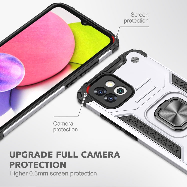 Magnetic Armor Shockproof TPU + PC Phone Case with Metal Ring Holder For Samsung Galaxy A03 Europe