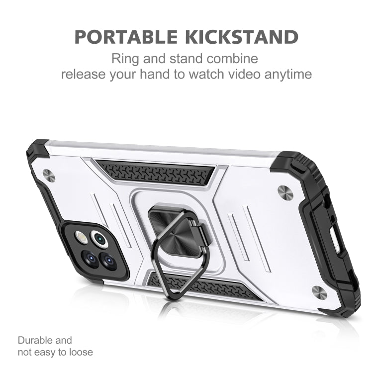 Magnetic Armor Shockproof TPU + PC Phone Case with Metal Ring Holder For Samsung Galaxy A03 Europe