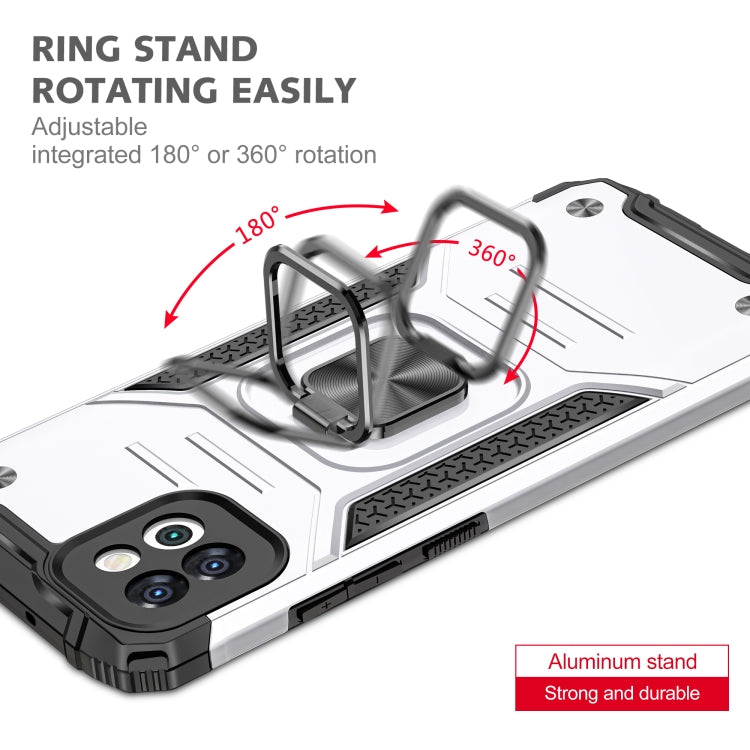 Magnetic Armor Shockproof TPU + PC Phone Case with Metal Ring Holder For Samsung Galaxy A03 Europe