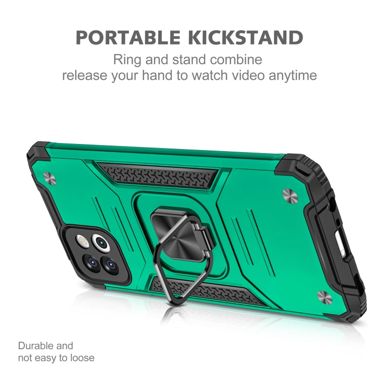 Magnetic Armor Shockproof TPU + PC Phone Case with Metal Ring Holder For Samsung Galaxy A03 Europe