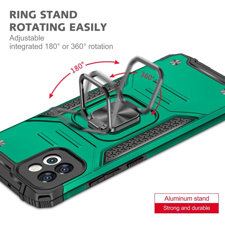 Magnetic Armor Shockproof TPU + PC Phone Case with Metal Ring Holder For Samsung Galaxy A03 Europe