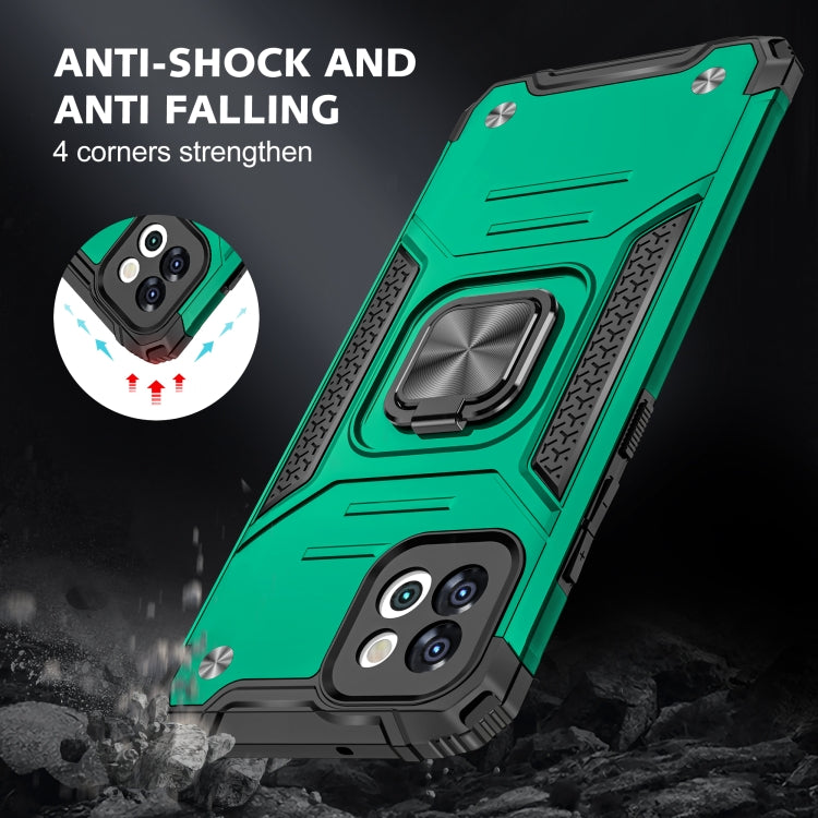 Magnetic Armor Shockproof TPU + PC Phone Case with Metal Ring Holder For Samsung Galaxy A03 Europe