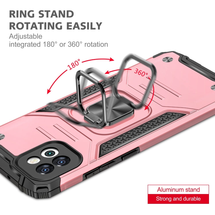 Magnetic Armor Shockproof TPU + PC Phone Case with Metal Ring Holder For Samsung Galaxy A03 Europe