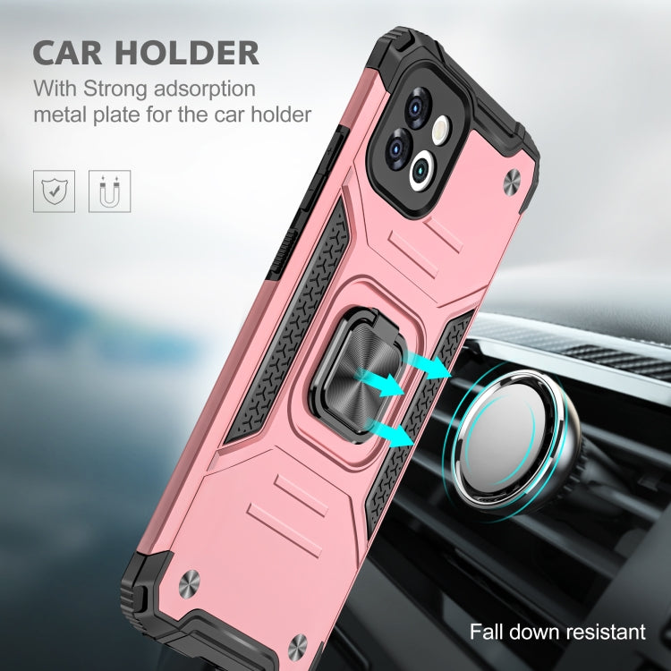Magnetic Armor Shockproof TPU + PC Phone Case with Metal Ring Holder For Samsung Galaxy A03 Europe