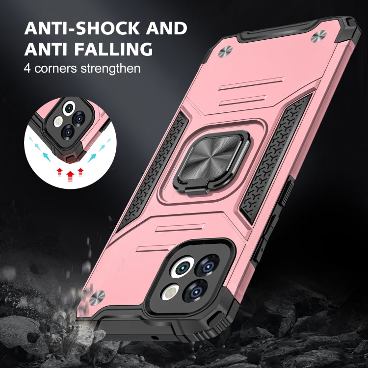Magnetic Armor Shockproof TPU + PC Phone Case with Metal Ring Holder For Samsung Galaxy A03 Europe