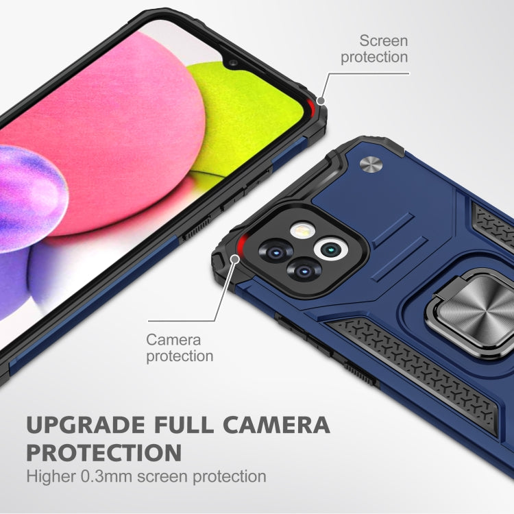 Magnetic Armor Shockproof TPU + PC Phone Case with Metal Ring Holder For Samsung Galaxy A03 Europe