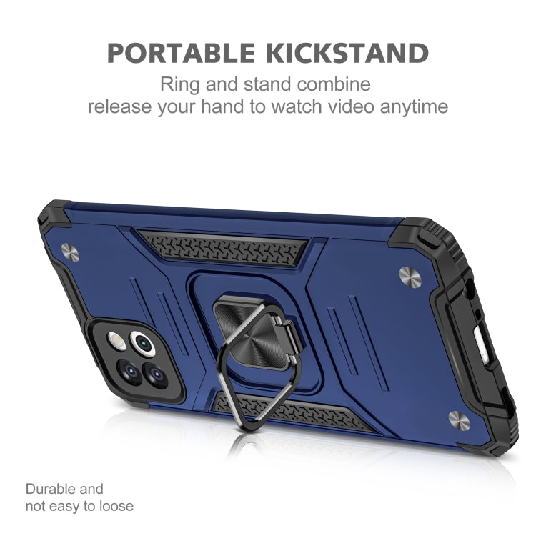 Magnetic Armor Shockproof TPU + PC Phone Case with Metal Ring Holder For Samsung Galaxy A03 Europe