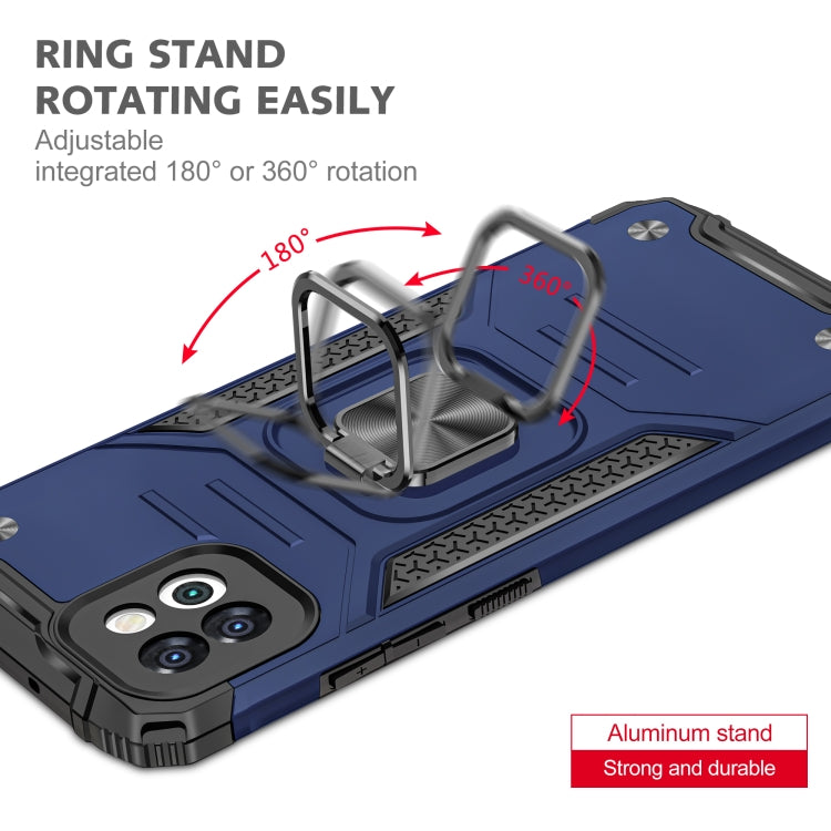 Magnetic Armor Shockproof TPU + PC Phone Case with Metal Ring Holder For Samsung Galaxy A03 Europe