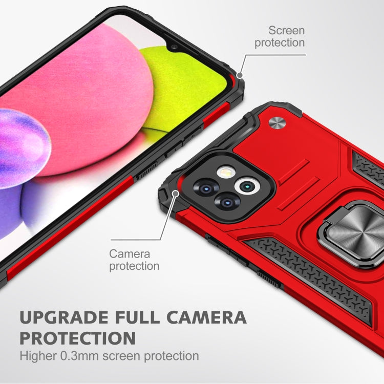 Magnetic Armor Shockproof TPU + PC Phone Case with Metal Ring Holder For Samsung Galaxy A03 Europe