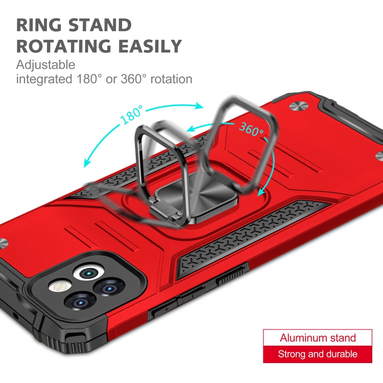 Magnetic Armor Shockproof TPU + PC Phone Case with Metal Ring Holder For Samsung Galaxy A03 Europe