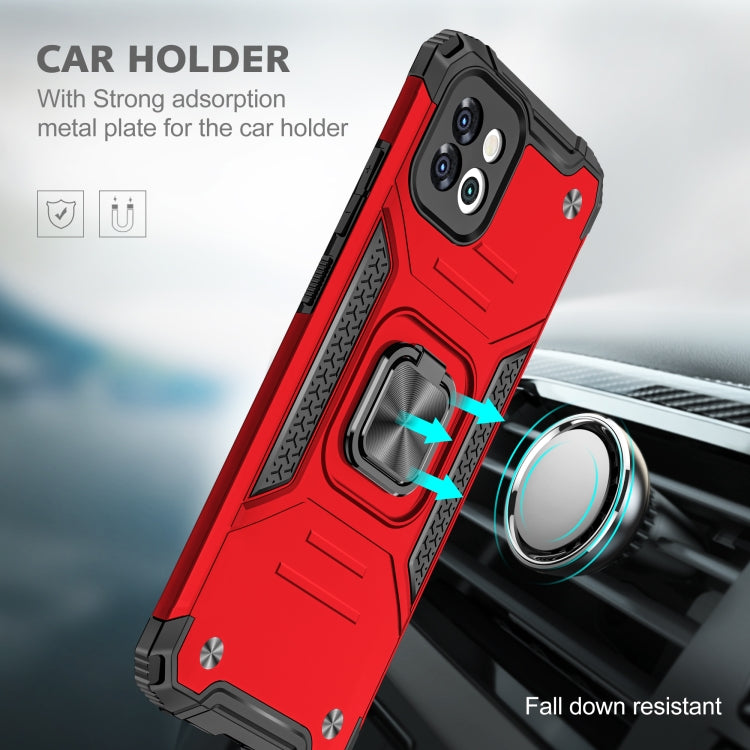 Magnetic Armor Shockproof TPU + PC Phone Case with Metal Ring Holder For Samsung Galaxy A03 Europe
