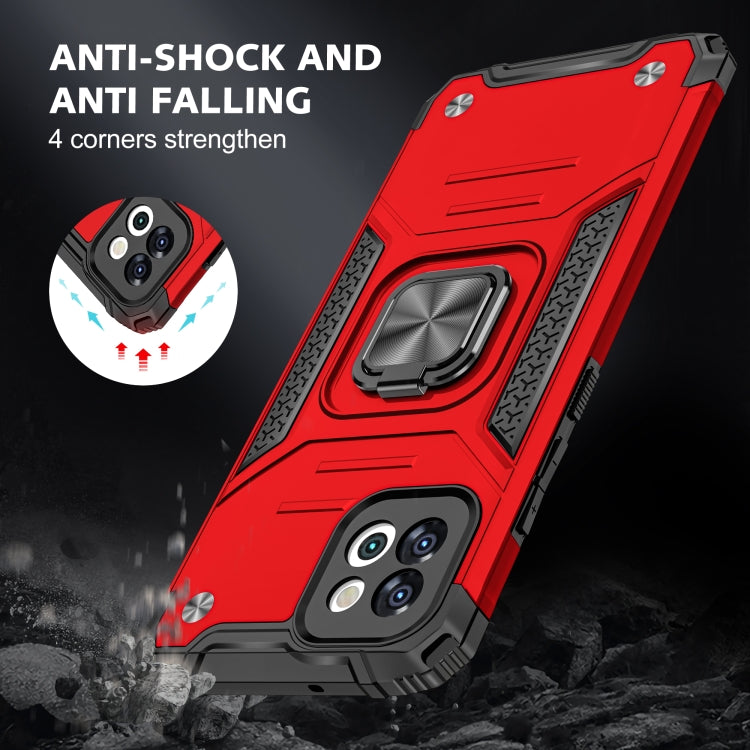 Magnetic Armor Shockproof TPU + PC Phone Case with Metal Ring Holder For Samsung Galaxy A03 Europe