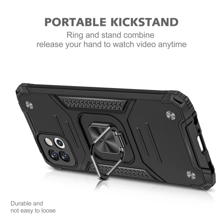 Magnetic Armor Shockproof TPU + PC Phone Case with Metal Ring Holder For Samsung Galaxy A03 Europe