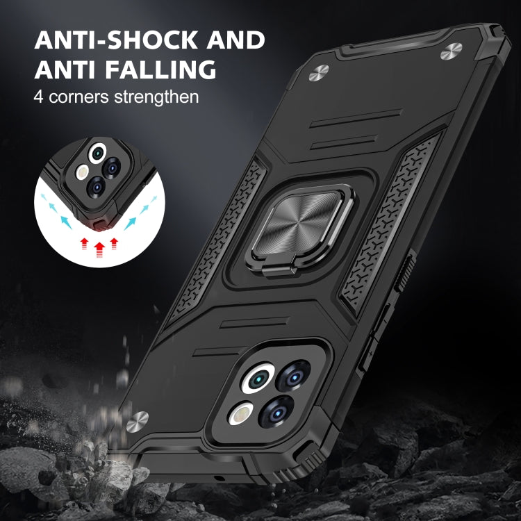 Magnetic Armor Shockproof TPU + PC Phone Case with Metal Ring Holder For Samsung Galaxy A03 Europe