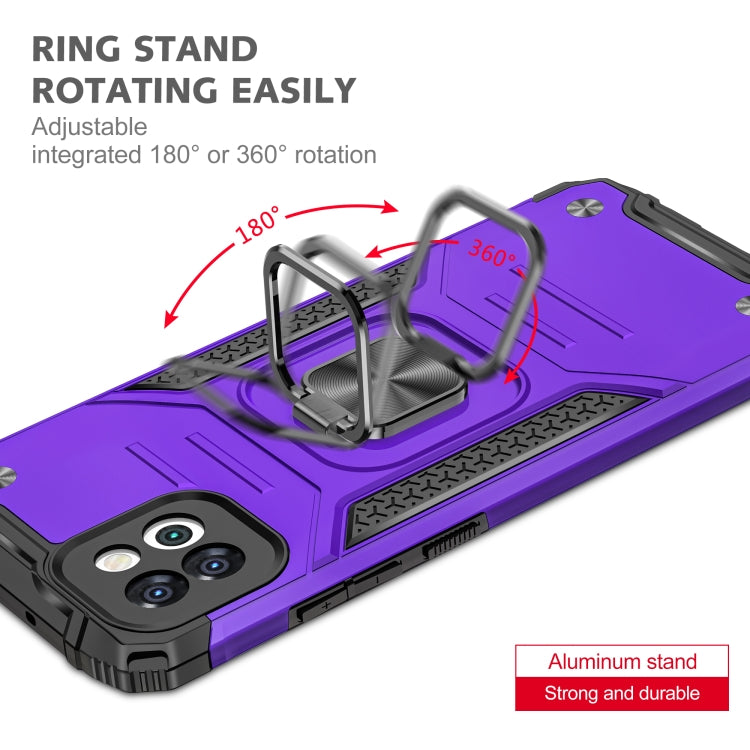 Magnetic Armor Shockproof TPU + PC Phone Case with Metal Ring Holder For Samsung Galaxy A03 Europe