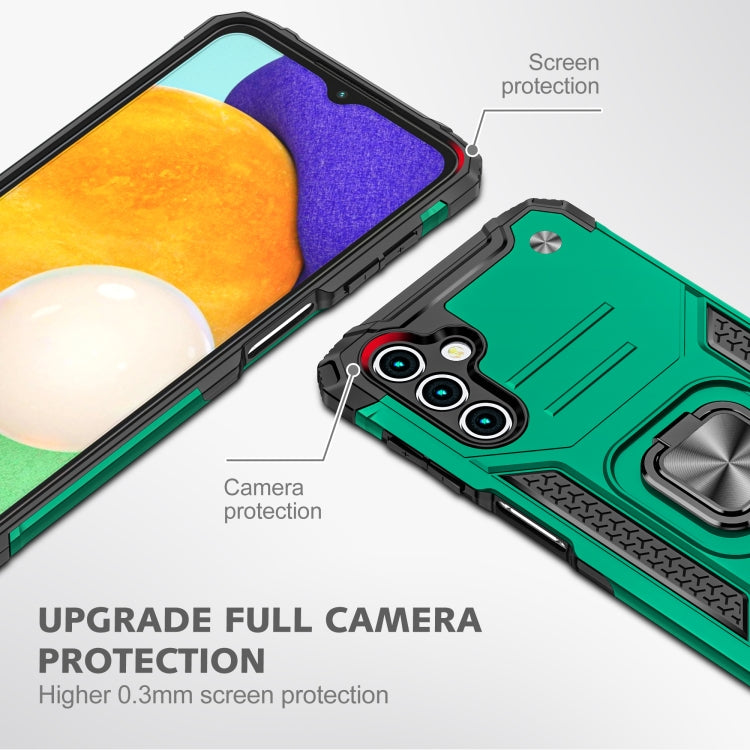 Magnetic Armor Shockproof TPU + PC Phone Case with Metal Ring Holder For Samsung Galaxy A13 5G