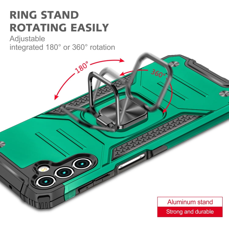 Magnetic Armor Shockproof TPU + PC Phone Case with Metal Ring Holder For Samsung Galaxy A13 5G