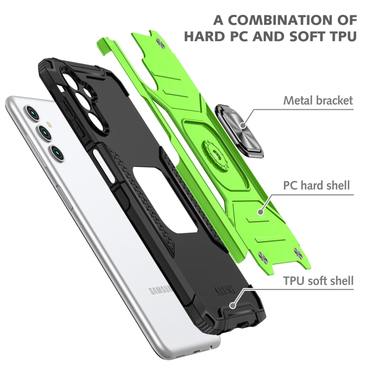 Magnetic Armor Shockproof TPU + PC Phone Case with Metal Ring Holder For Samsung Galaxy A13 5G