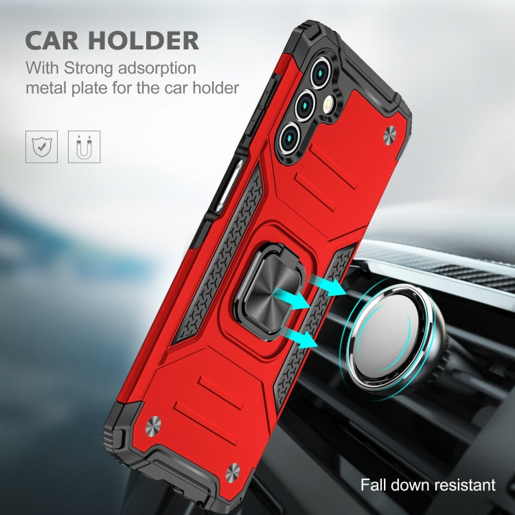 Magnetic Armor Shockproof TPU + PC Phone Case with Metal Ring Holder For Samsung Galaxy A13 5G
