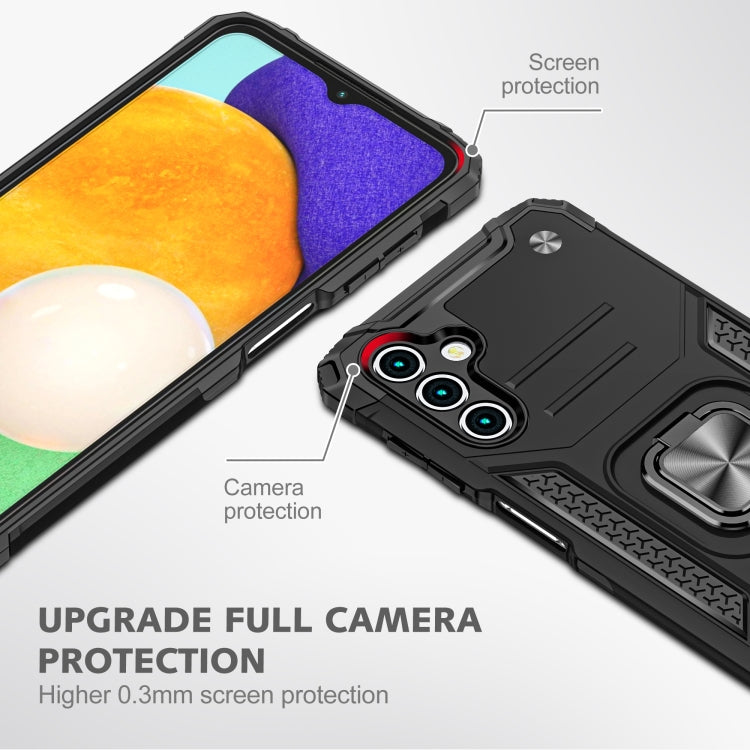 Magnetic Armor Shockproof TPU + PC Phone Case with Metal Ring Holder For Samsung Galaxy A13 5G