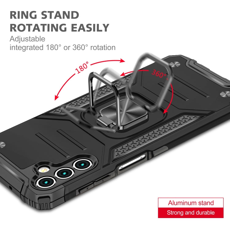 Magnetic Armor Shockproof TPU + PC Phone Case with Metal Ring Holder For Samsung Galaxy A13 5G