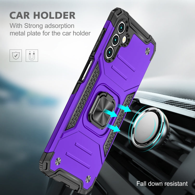 Magnetic Armor Shockproof TPU + PC Phone Case with Metal Ring Holder For Samsung Galaxy A13 5G