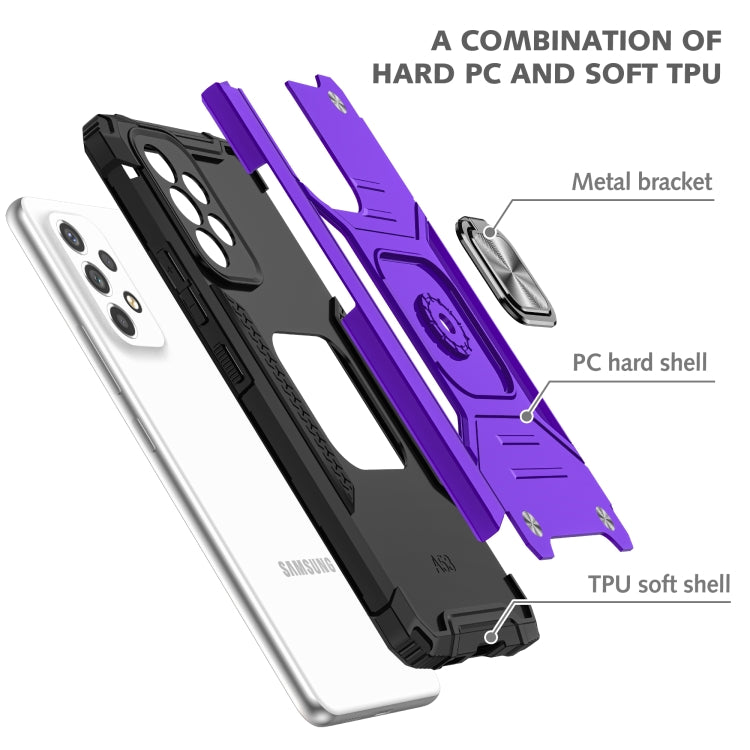 Magnetic Armor Shockproof TPU + PC Phone Case with Metal Ring Holder For Samsung Galaxy A33