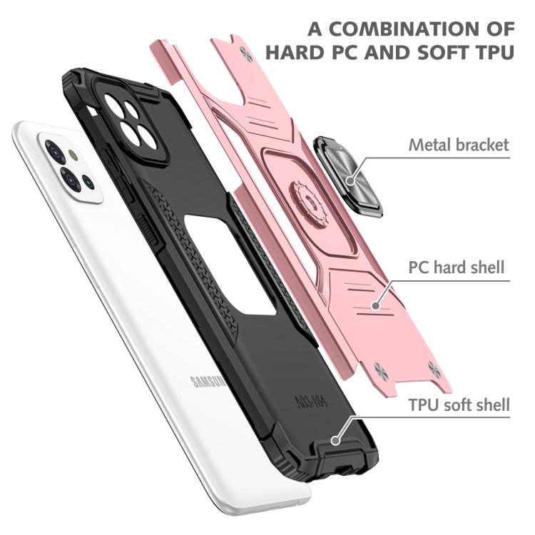 For Samsung Galaxy A03 166mm Magnetic Armor TPU + PC Holder Phone Case