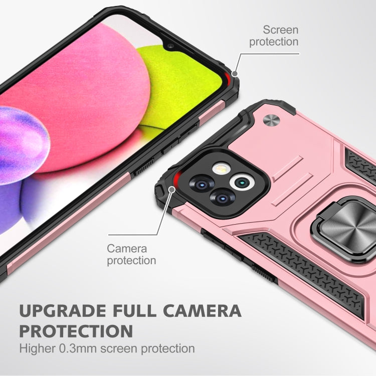 For Samsung Galaxy A03 166mm Magnetic Armor TPU + PC Holder Phone Case