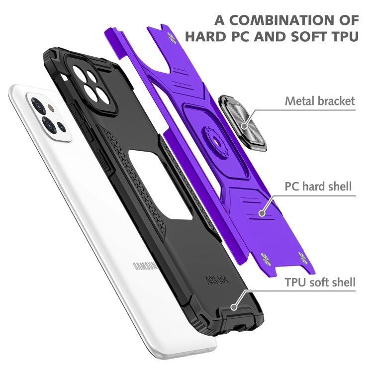 For Samsung Galaxy A03 166mm Magnetic Armor TPU + PC Holder Phone Case