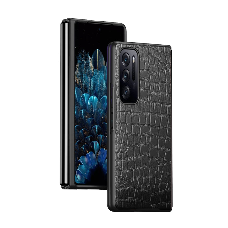 For OPPO Find N Folding Crocodile Texture Leather Phone Case