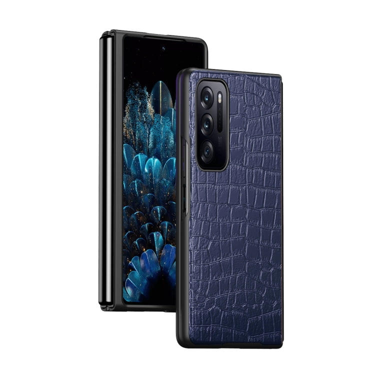 For OPPO Find N Folding Crocodile Texture Leather Phone Case