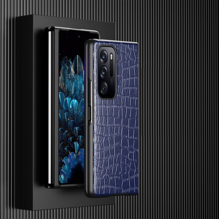 For OPPO Find N Folding Crocodile Texture Leather Phone Case