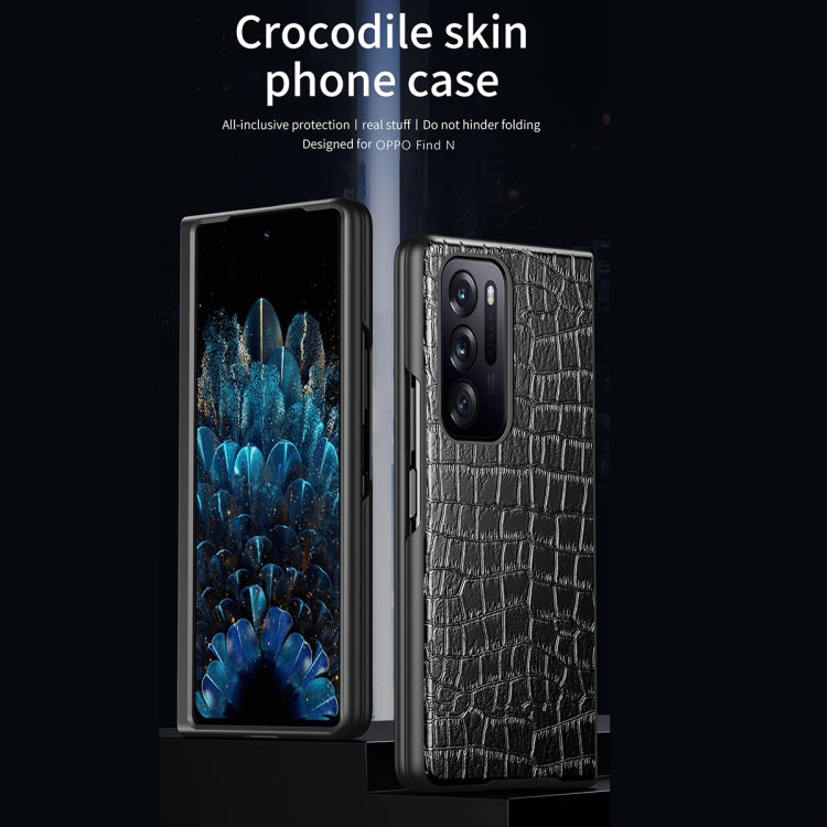 For OPPO Find N Folding Crocodile Texture Leather Phone Case