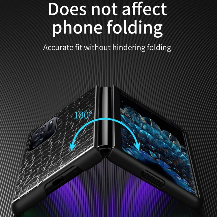 For OPPO Find N Folding Crocodile Texture Leather Phone Case