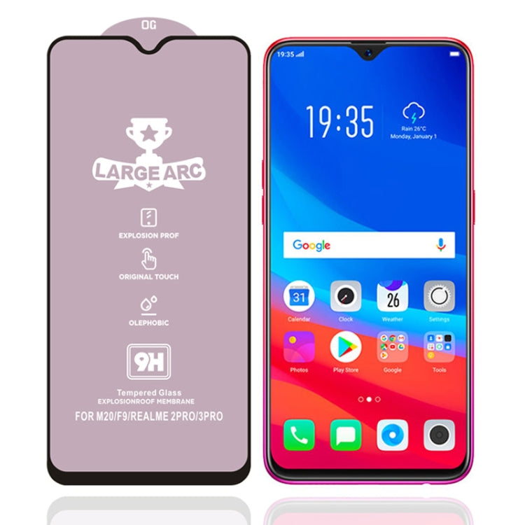 For OPPO F9 25 PCS 9H HD High Alumina Full Screen Tempered Glass Film